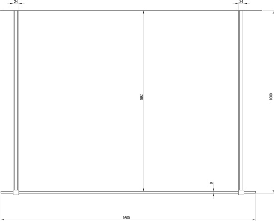 Душевая перегородка Ravak Walk-In Free 160 + кронштейн 100 см, черный