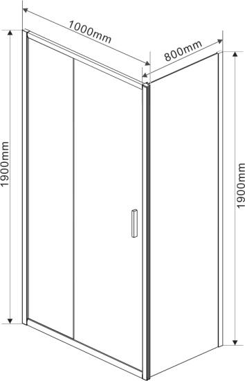 Душевой уголок Vincea Garda VSR-1G8010CH 100x80 см, профиль хром, стекло шиншилла