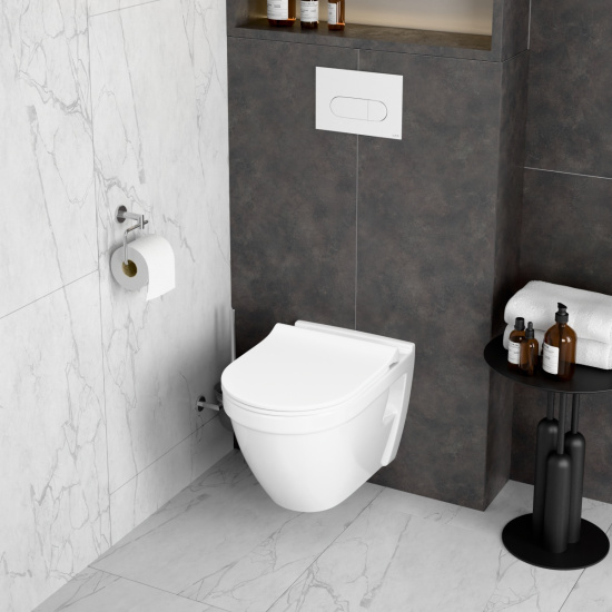 Инсталляция с унитазом VitrA S50 9003B003-7203 с белой кнопкой