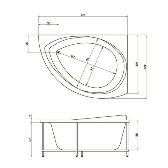Акриловая ванна Aquatika Альтернатива 3D