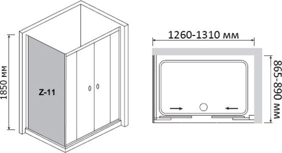 Душевой уголок RGW Classic CL-43 (1260-1310)x900