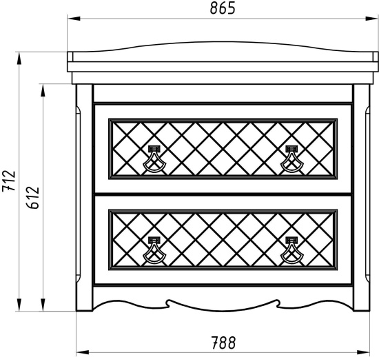 Тумба с раковиной ASB-Woodline Верано 85 слоновая кость