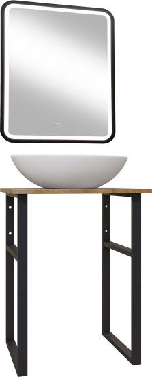 Мебель для ванной Diwo Элиста 60 светлое дерево, с раковиной Moduo 55 Leaf подвесная