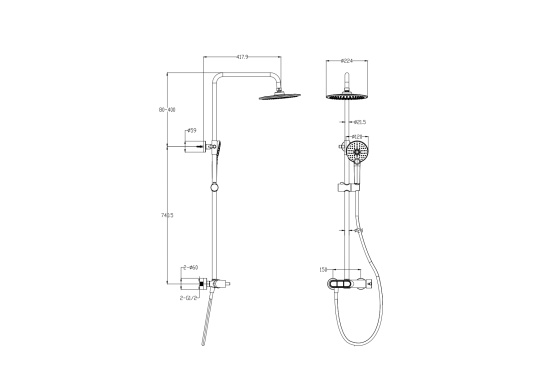 Душевая стойка Wonzon & Woghand Muse Corno WW-A30653-MW