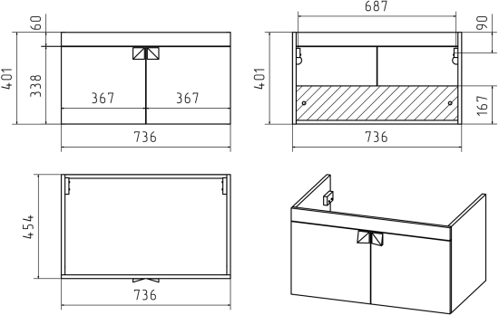 Мебель для ванной Misty Сахара 75 песочная