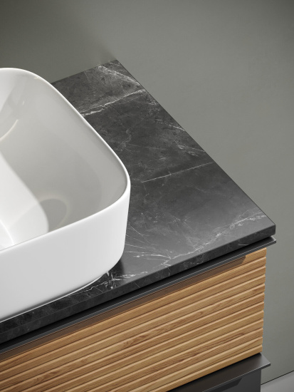 Тумба с раковиной Sancos Delta 100 дуб красный/графит, DL100GR