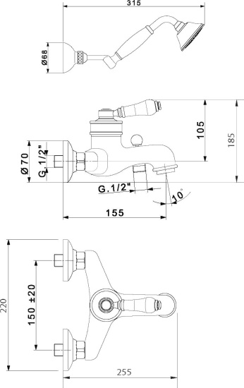 Смеситель для ванны Migliore Ermitage 18619 хром