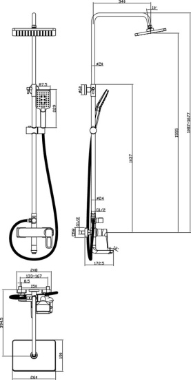 Душевой комплект Rossinka RS46-11 + RS46-46