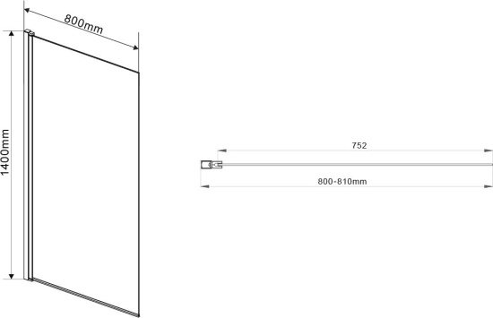 Шторка на ванну Vincea VSB-11800CL 80 см, профиль хром, стекло прозрачное