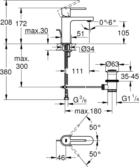 Смеситель для раковины Grohe Plus 32612DC3 суперсталь