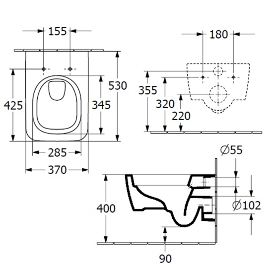 Унитаз подвесной Villeroy & Boch Skyla 4682CL01 безободковый, сиденье с микролифтом