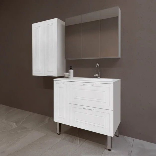 Тумба с раковиной Style Line Альба 90 R с бельевой корзиной