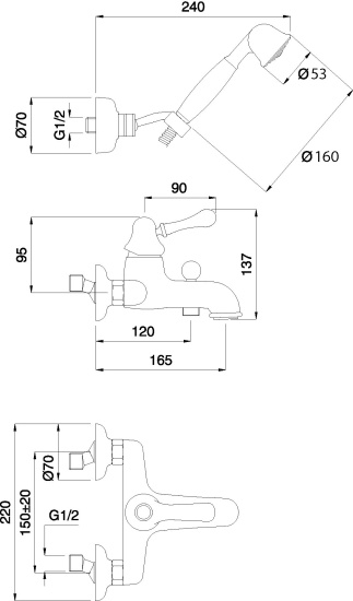 Смеситель для ванны Migliore Maya ML.MAY-8902.CR хром