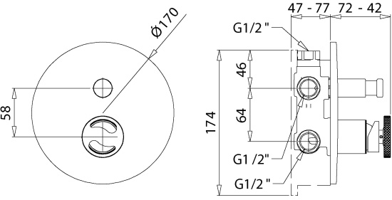 Смеситель для ванны Migliore Reversa 28191 с внутренней частью, хром