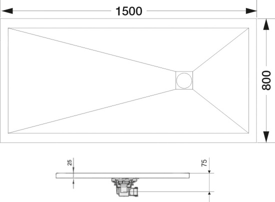 Поддон для душа RGW Stone Tray ST-158W 80х150