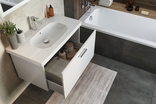 Тумба с раковиной Duravit D-code 80 белая матовая