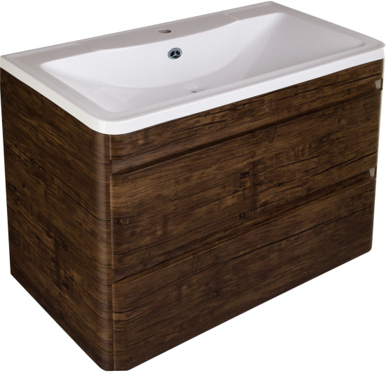 Тумба с раковиной Style Line Атлантика 90 Люкс Plus, подвесная, старое дерево