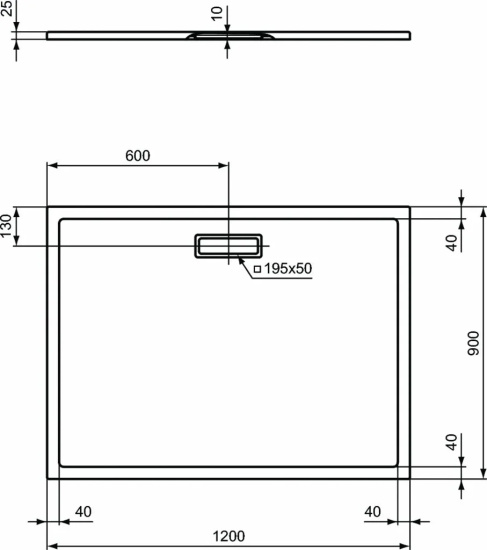 Поддон для душа Ideal Standard Ultra Flat New 120x90 прямоугольный
