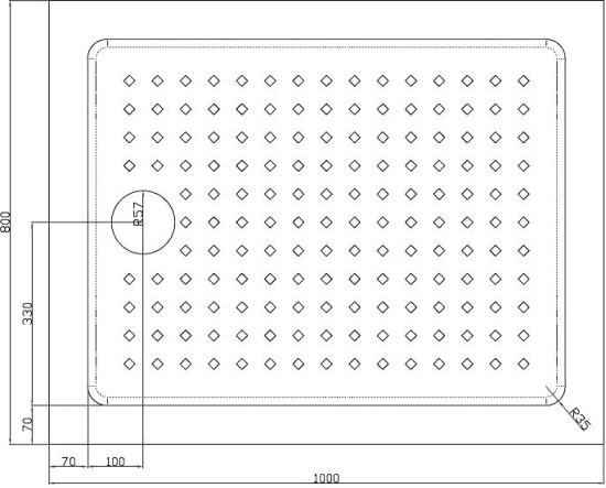 Поддон для душа Cezares Tray прямоугольный 100/80, акриловый