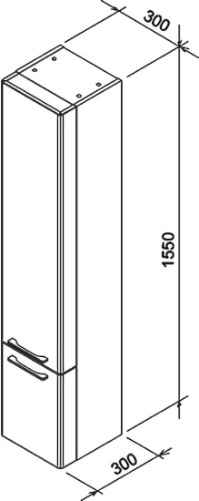 Пенал Ravak Ring белый L