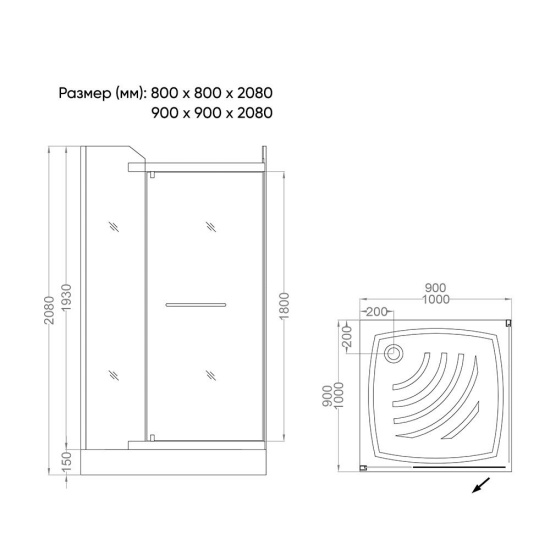 Душевой уголок Veconi Rovigo RV19-12090PR-02-19C1