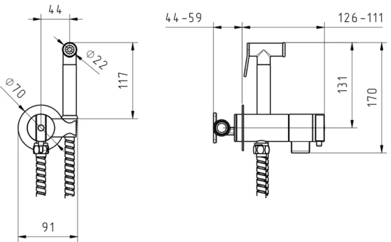 Гигиенический душ Migliore Fortis 31558 со смесителем, золото