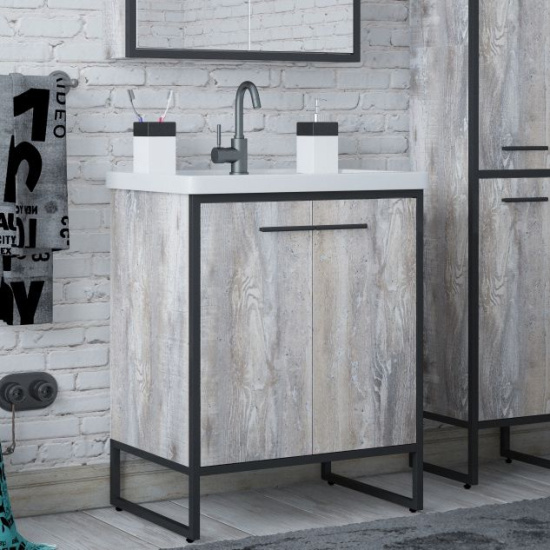 Мебель для ванной Corozo Айрон 70 черный, антик