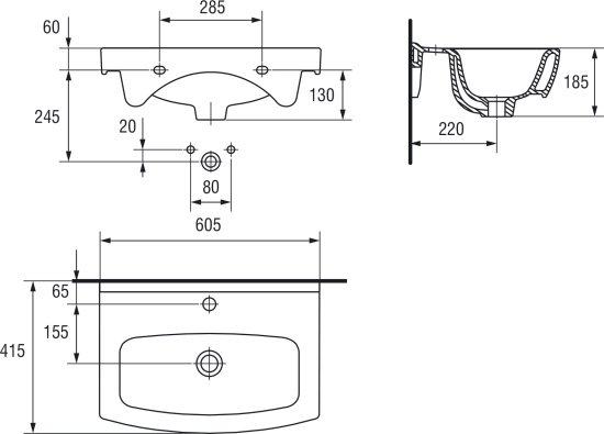 Мебель для ванной Runo Севилья 60