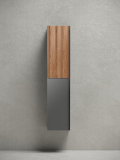 Шкаф-пенал Sancos Delta 35 дуб красный/графит, подвесной