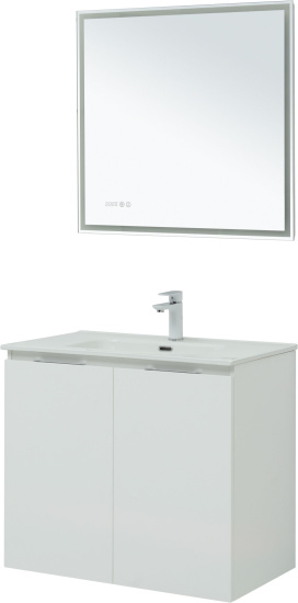 Мебель для ванной Aquanet Алвита new 80 подвесная, белая матовая, с дверками