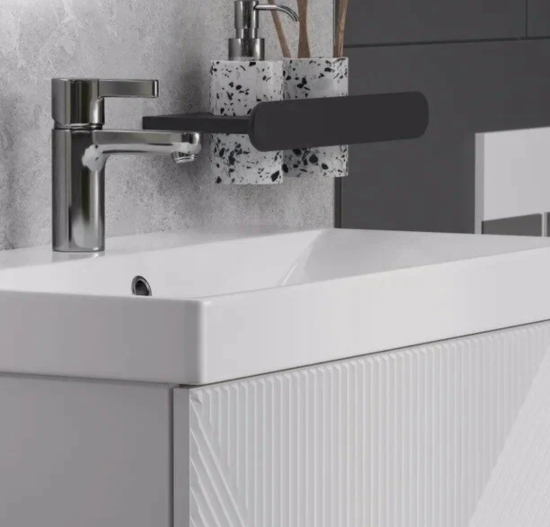 Тумба с раковиной Velvex Edge 70.2Y напольная, белая