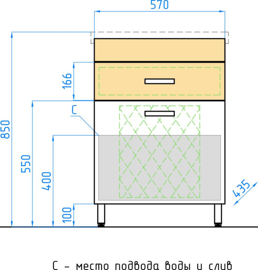 Мебель для ванной Style Line Ориноко 60 с бельевой корзиной, белая, ориноко