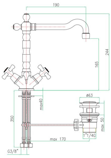 Смеситель для раковины Fiore Margot 26ZZ0625