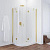 Душевой уголок Vegas Glass AFS-F TUR NOVO 110*100 09 01 R профиль золото глянцевое, стекло прозрачное