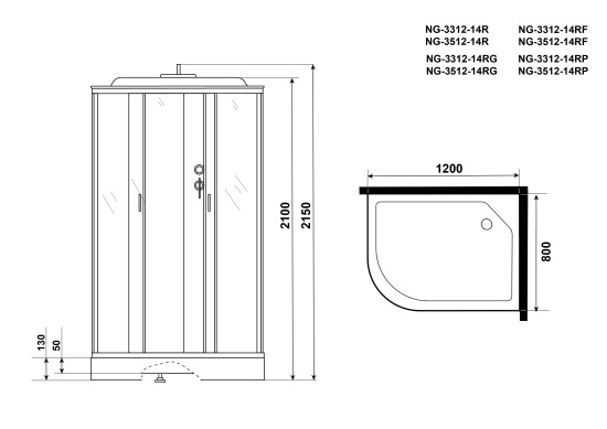 Душевая кабина Niagara Classic NG-3512-14RF
