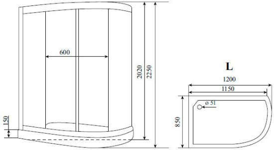 Душевая кабина Timo Standart T-1102 P L