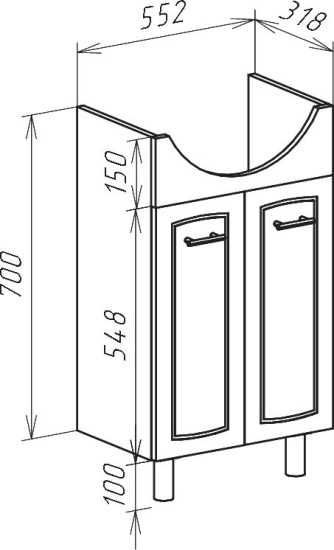Мебель для ванной Bellezza Классик 60 с дверцами