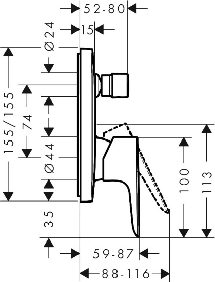 Смеситель для ванны Hansgrohe Talis E 71745340