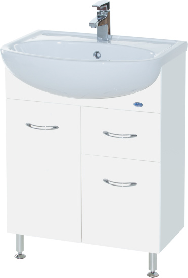Тумба с раковиной Bellezza Уют 60 1 ящик белая