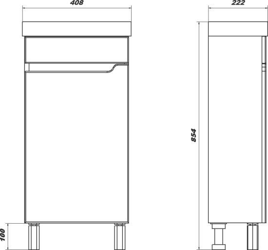 Тумба с раковиной Sanstar Line 40 R