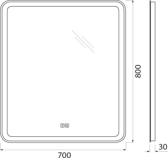 Зеркало BelBagno Marino 70х80 с подсветкой