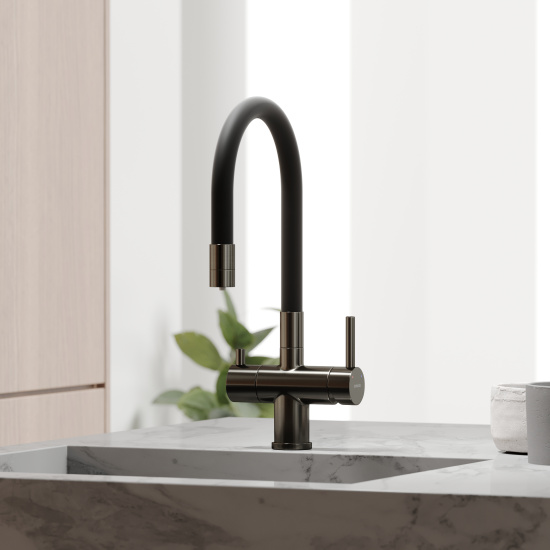 Смеситель для кухни Sancos Lucia SC4004GG, вороненая сталь