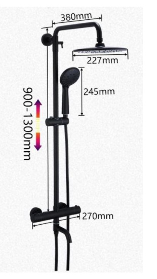 Душевая стойка Gappo G2490-6 термостат, черный