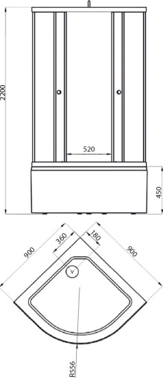 Душевой уголок Triton Вирго 90x90 см