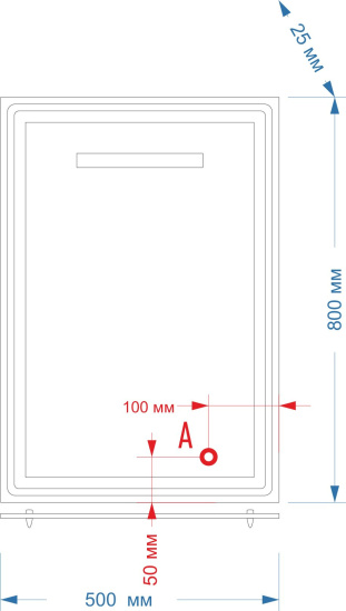 Зеркало Misty Европа 50 бежевое, с подсветкой