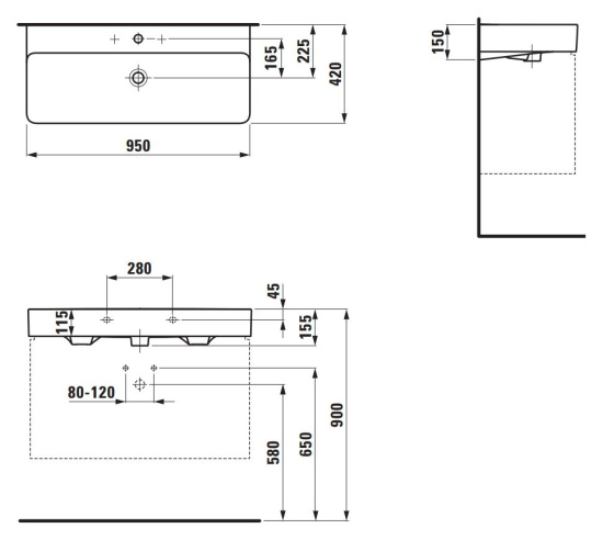 Мебель для ванной Laufen Ino 4.2540.1.030.170.1 белая матовая