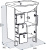 Тумба с раковиной Triton Кристи 70 L, 3 ящика, белая
