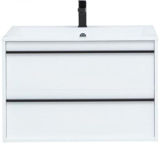 Тумба с раковиной Aquanet Lino 80 белый матовый