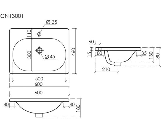 Тумба с раковиной Sancos Code 60 подвесная, белая матовая, раковина белая