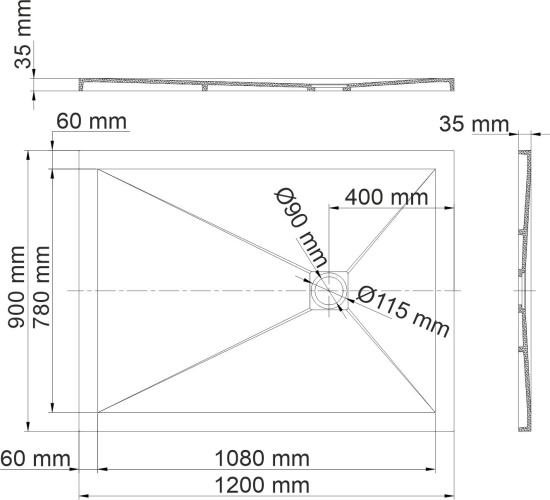 Поддон для душа Wasserkraft Aller 10T07 120x90
